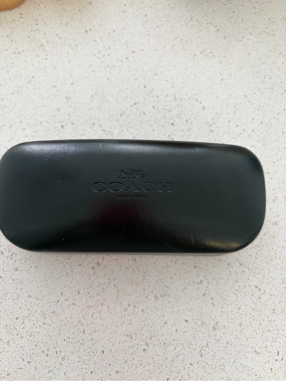 Coach Black Leather Eyewear Case with Embossed Logo